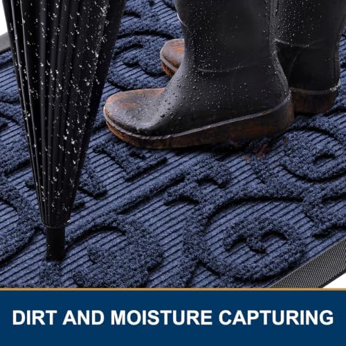 Smiry Front Door Mat Outside Entrance, Low Profile Rubber Doormat - Image 3