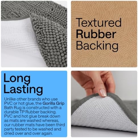 GORILLA GRIP Chenille Bath Rug Mat - Image 4
