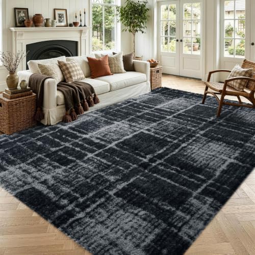 5x7 Grey Fluffy Soft Area Rug Non-Slip by ModernHomeDecor