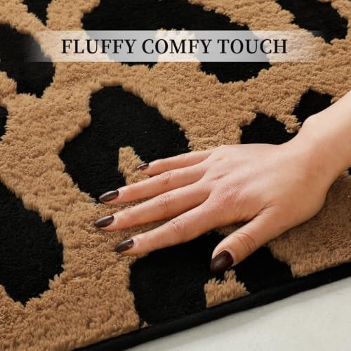 YIHOUSE 4×6 Ft Leopard Area Rugs, Washable High-Low Pile Plush Soft Rug - Image 7