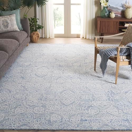 SAFAVIEH Metro Area Rug 8'x10', Transitional Blue & Ivory MET998M by Unknown