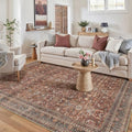 HUGEAR 5x7 Brick Red Vintage Distressed Washable Area Rug by HUGEAR