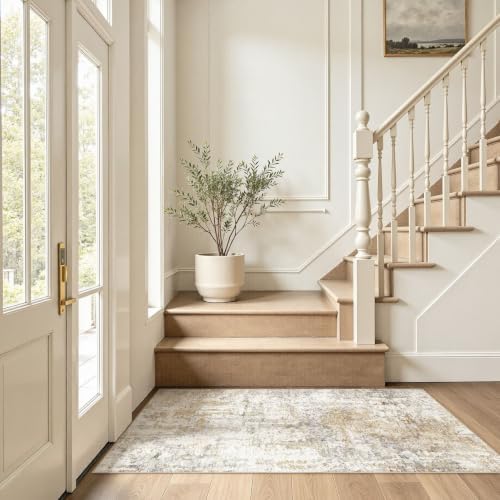 LOONGRUG Runner Rug 2x4 Washable Non-Slip Neutral Modern Abstract Rug - Image 6