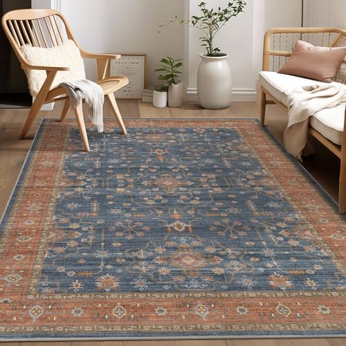 6x9 Area Rug for Living Room- Machine Washable Soft Oriental Vintage Large by homewill