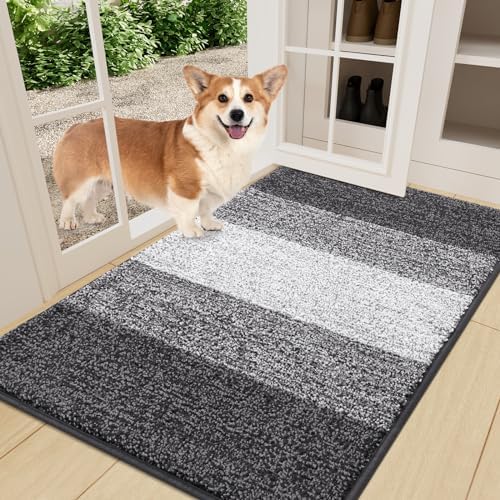 Smiry Dog Door Mat for Muddy Paws, Absorbs Moisture and Dirt, 36x24 Inches by Smiry