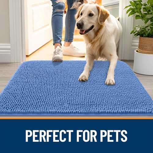 OLANLY Dog Door Mat for Muddy Paws 70x35, Super Absorbent Chenille Mud Mat - Image 6
