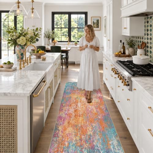 RELEANY Washable Runner 2'x6' Abstract Area Rug - Image 2