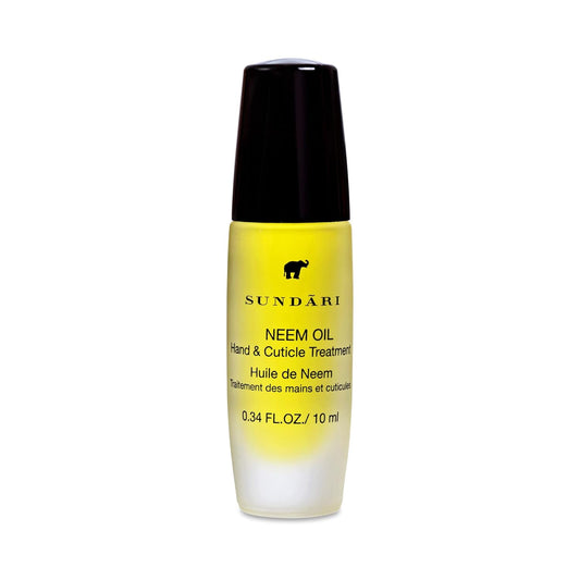 SUNDARI Neem Hand & Cuticle Treatment Oil – 0.34 Fl Oz, Roller for Dry Hands, Nails and Cuticles, Hydrating, Non-Greasy, Pure Plant & Herbal Extracts, Mess-Free Application, Deep Nourishment