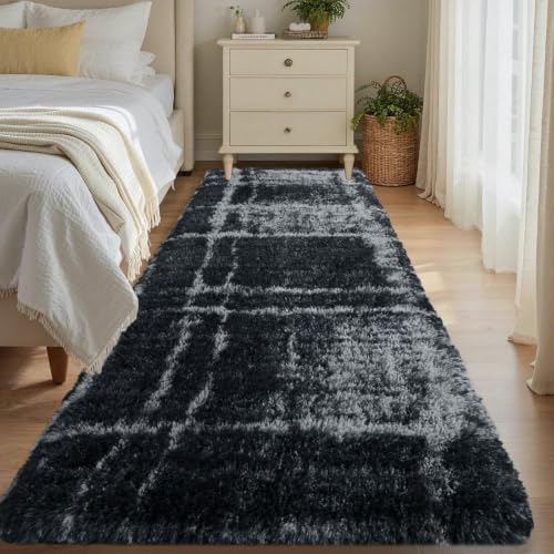 Noahas 2x6 Grey Fluffy Soft Runner Rug Non-Slip by ModernHomeDecor