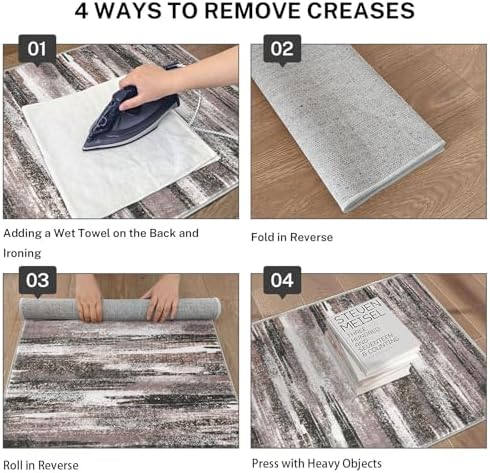 Lansny Abstract Washable 2x6 Runner Rug Non Slip Runners - Image 5