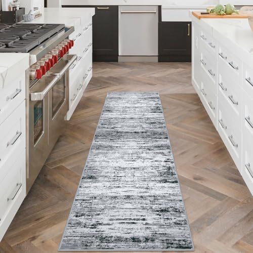 Lansny Abstract Washable 2x6 Runner Rug Non Slip Runners - Image 3