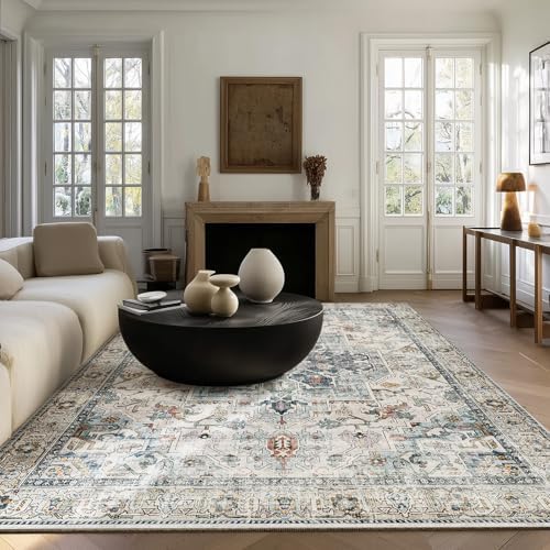5x7 Area Rugs for Living Room: Washable Bedroom Rug Boho Vintage Rugs Stain - Image 2