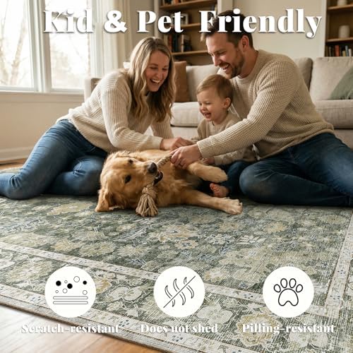 Machine Washable Rugs for Living Room: 8x10 Area Rugs for Bedroom - Image 4