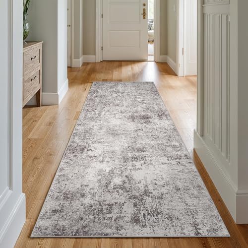 3x7 Washable Runner Rug: Modern Abstract Carpet by Puino