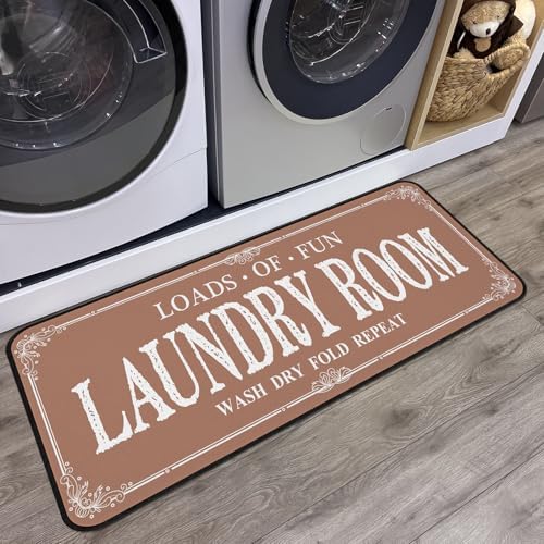 ROMAMIGO Laundry Room Rug Runner Non Slip Laundry Mats Mudroom Runner Farmhouse by ROMAMIGO