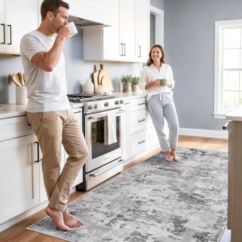 Abstract Washable Rug 4x7: Non Slip Modern Runner - Image 2