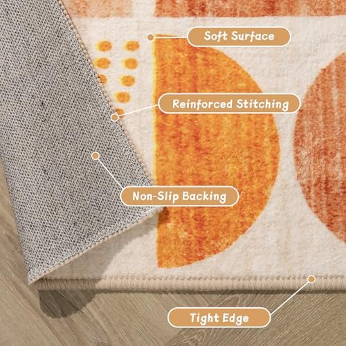 MUJOO 9x12 Area Rugs, Washable Rug Non Slip Modern Abstract Boho Large - Image 6
