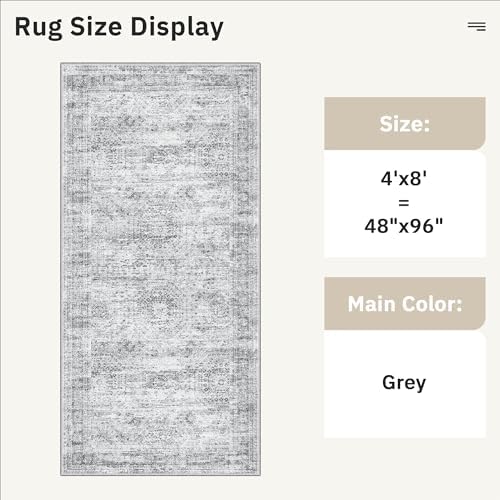 Soalmost Washable Hallway Runner Rug 4x8 Kitchen Entry Rugs Non-Slip - Image 5
