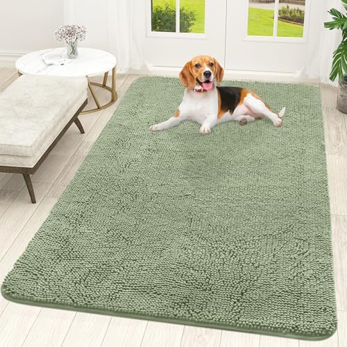 OLANLY Dog Door Mat for Muddy Paws 59x35, Super Absorbent Chenille Mud Mat by OLANLY
