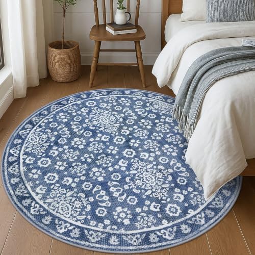 Vintage Washable Large Round Rug 6ft Circle Rug - Image 3