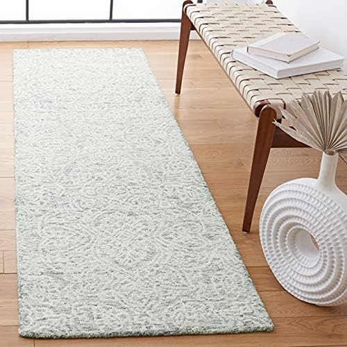 SAFAVIEH Metro Runner Rug 2'3"x10', Transitional Dark Grey & Ivory MET998H - Image 2