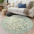 Vintage Washable Large Round Rug 6ft Circle Rug by SILOLOOM