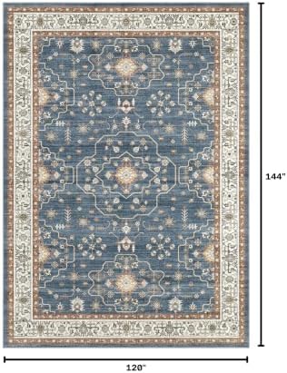 10x12 Area Rug for Living Room- Machine Washable Soft Oriental Vintage Large - Image 2