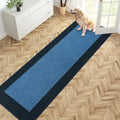 PURRUGS Hallway Runner Rug, Light Blue & Navy by PURRUGS
