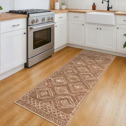 KILOCOCO Washable Runner Rug 2x5 ft Hallway Runners, Mocha Brown - Image 3