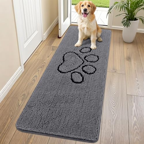 Smiry Dog Door Mat for Muddy Paws, Absorbent Non Slip Dirt Trapper by Smiry