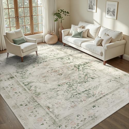 DCX Washable 5x7 Area Rug Distressed Vintage Rug by DCXWashableRug