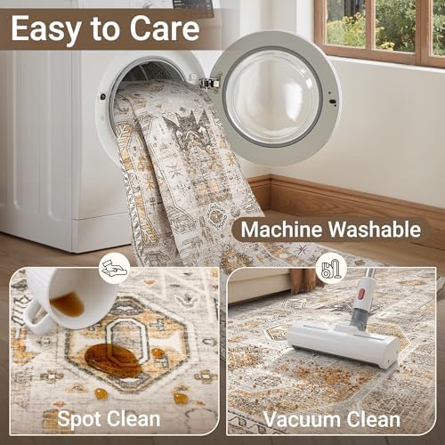 befbee Washable 5x7 Area Rug Non Slip Stain Resistant Rug - Image 5
