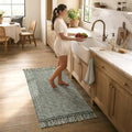 Collive Boho Sage Green Kitchen Runner Rug by Collive