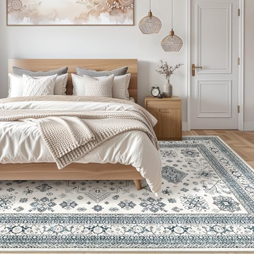 cotiled 8x10 Area Rug for Living Room, Traditional, Powder Blue - Image 6