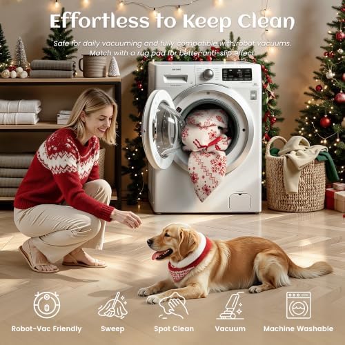 Christmas 4x6 Area Rugs for Entryway, Washable Rug Soft Non-Slip Low Pile - Image 7