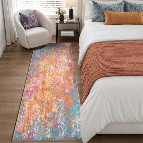 RELEANY Washable Runner 2'x6' Abstract Area Rug - Image 3