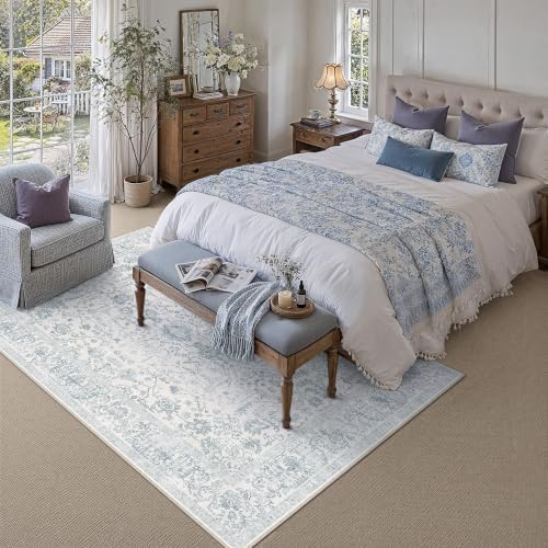 PureCozy Blue 9x12 Washable Area Rug - Image 3