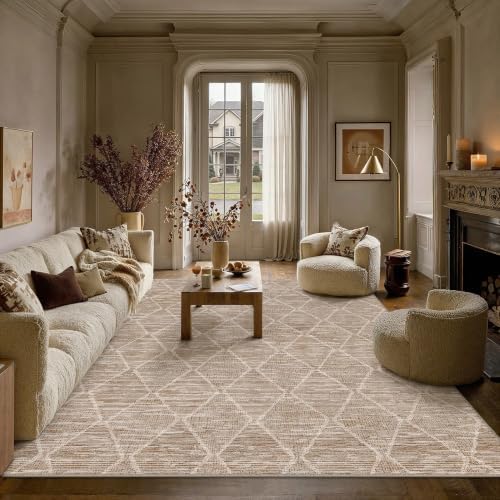 HUGEAR 6x9 Area Rug Brown Washable Rugs by HUGEAR