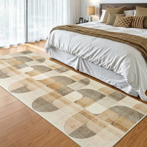 Washable Modern Geometric Hallway Runner Rug - Image 4