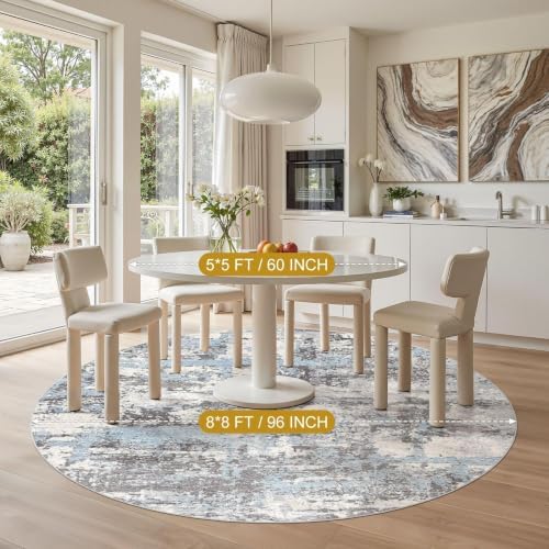 8ft Round Rug, Circle Area Rugs - Image 3