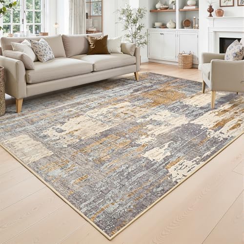 Toneed Washable 5x7 Camel Area Rug by Toneed