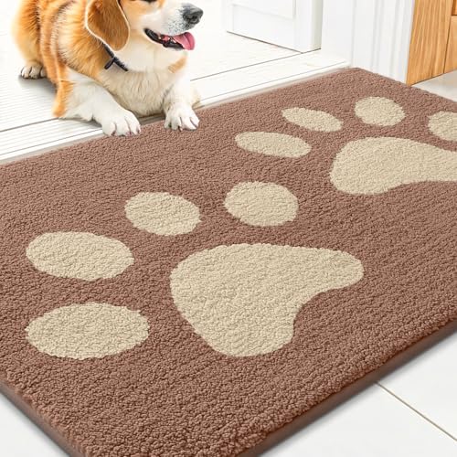 Smiry Dog Door Mat for Muddy Paws, Absorbs Moisture and Dirt, 30x20 Inches by Smiry