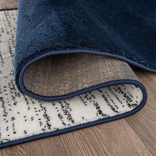 Rugshop Geometric Boxes Modern Fade-Resistant Area Rug Navy 3'3" x 5' - Image 5