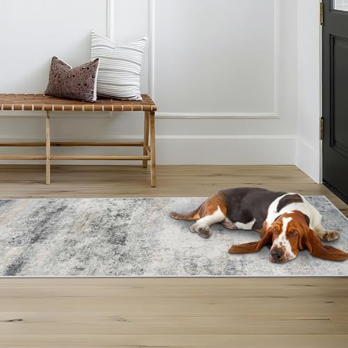 2x6 Runner Rug Washable: Non-Slip Abstract Carpet - Image 3