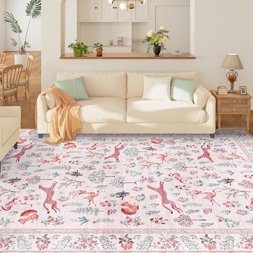 DUKINO 6x9 Area Rug, Washable Animal Living Room Rug Non Slip - Image 3