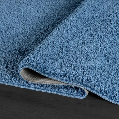 Area Rug 2x3 Blue Door Mat Washable Indoor Rug Ultra Plus Thick Pile Solid Non - Image 6