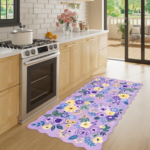 DUKINO 2x4 Rug for Entryway, Floral Washable Kitchen Rugs Non Slip - Image 6