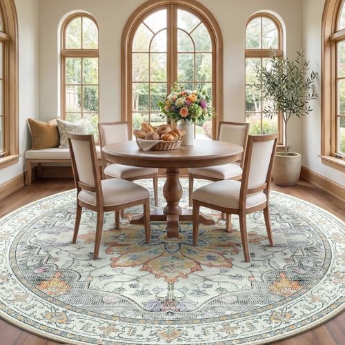 RELEANY Washable Area Rug, Round 8ft - Image 2