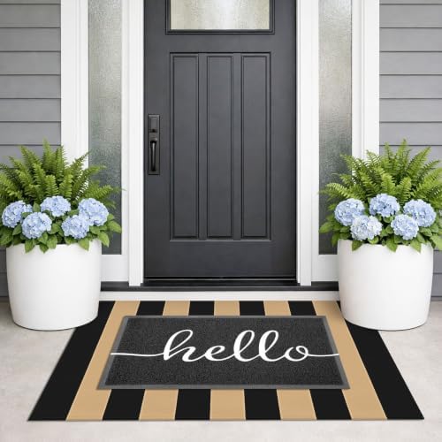 KILOCOCO Striped Rug 2.3'x3.6' Indoor Woven Rug Front Door Mat - Image 3