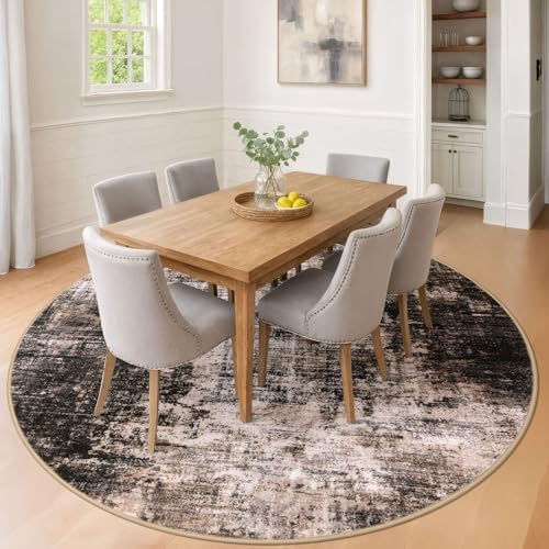 IOHOUZE Abstract Round Area Rug 8 Ft Washable Circle Rugs Large Round Rug Non - Image 2
